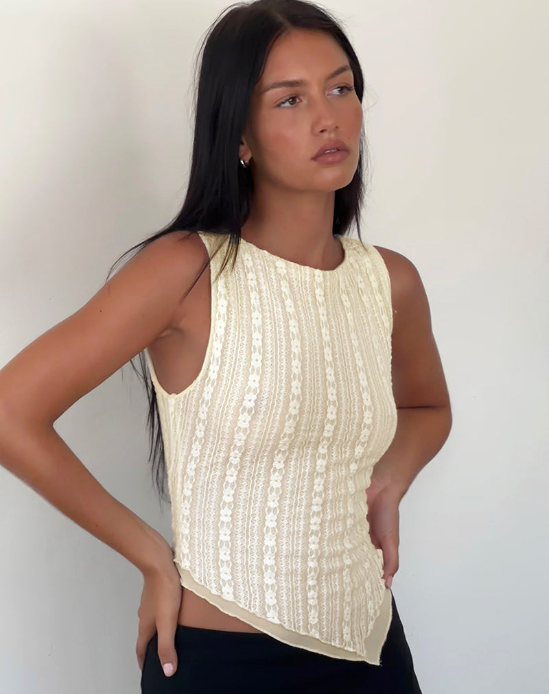 Cream Lace Double Layered Vest Top | Etta – motelrocks-com-us