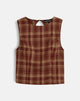 Image of Felia Tie Back Top in Red Check