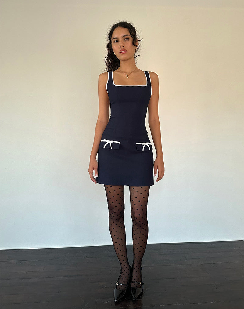 Gabija Tailored Mini Dress in Navy Gabija Tailored Mini Dress in Navy