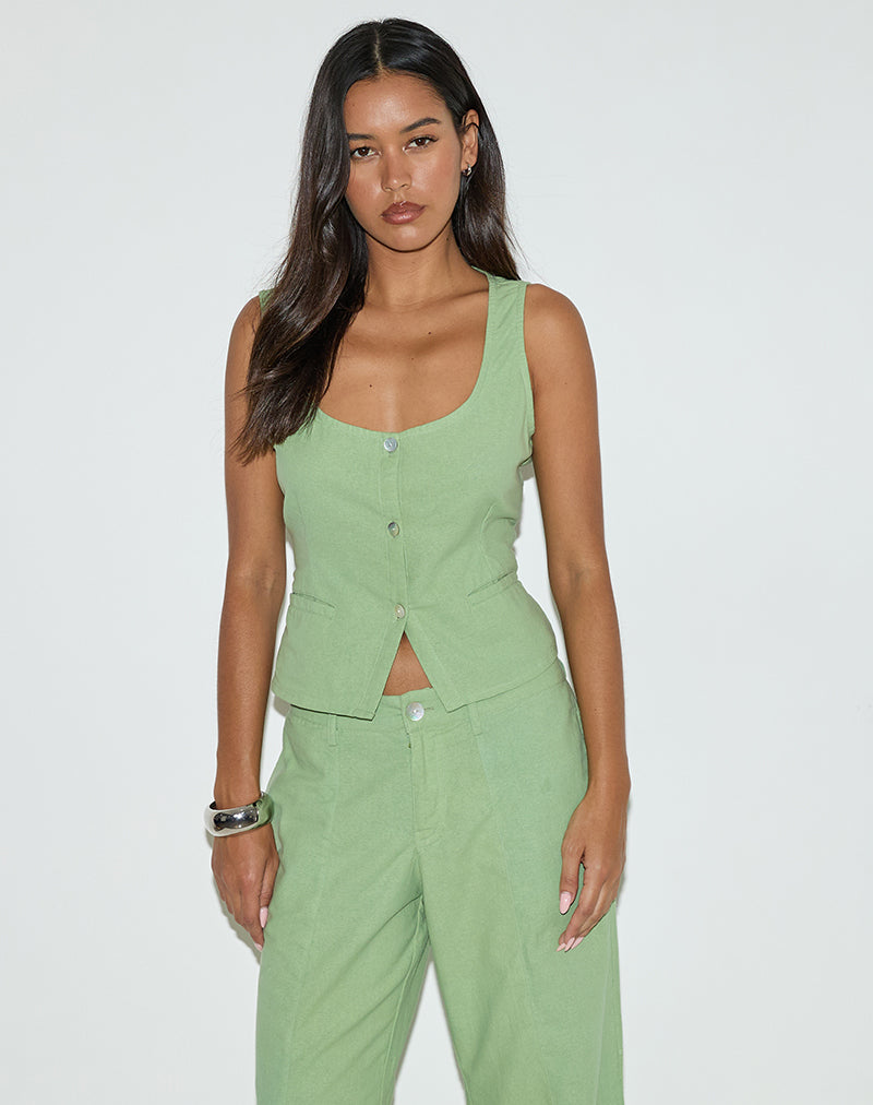 BONITA VEST -MYRTLE GREEN