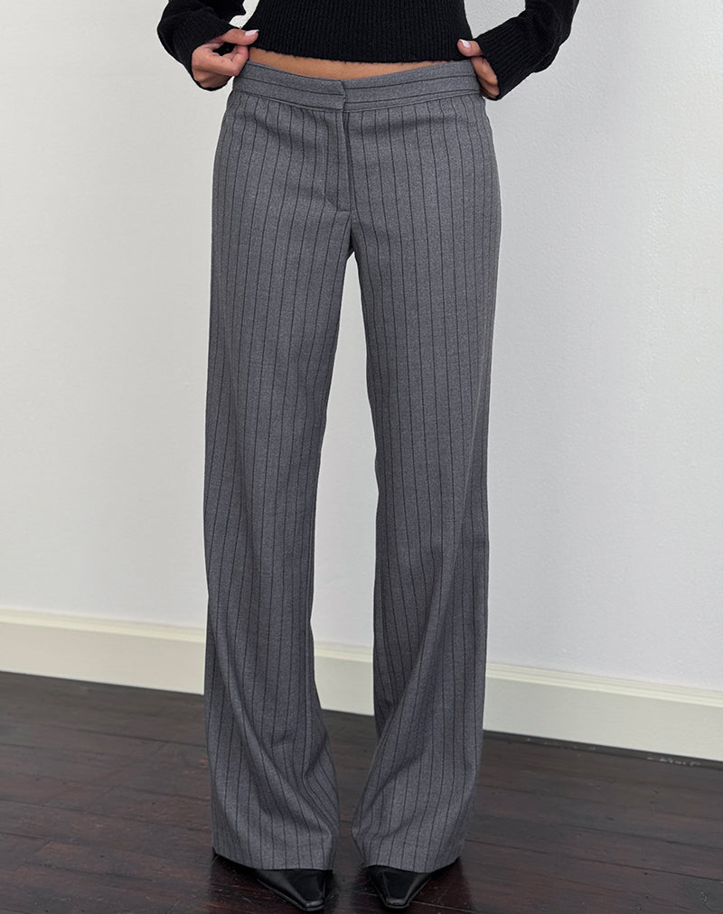 Charcoal Grey Pinstripe Slim Trouser | Ganta – motelrocks-com-us