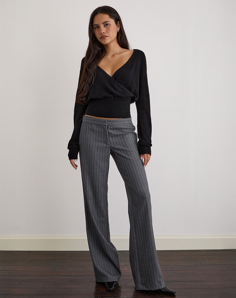 Black Knit Long Sleeve Top | Nilza – motelrocks-com-us