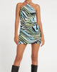 Image of Giori Mini Dress in Warped Zebra Blue
