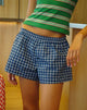 Image of Laboxe Short in Navy Tartan Poplin