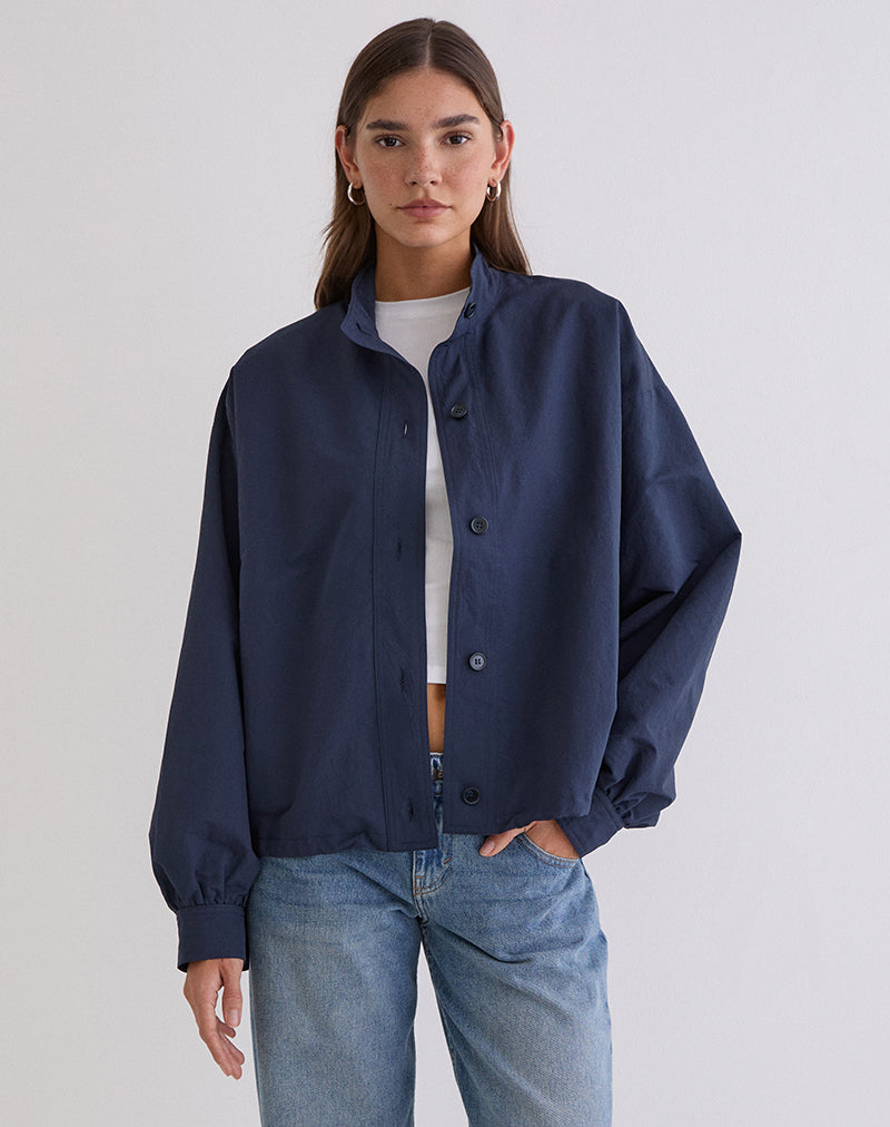 新品 Gypsohila GPB-609 Garden Blouson navy Navy Blue High Neck Long Sleeve Jacket | Gopala – motelrocks-com-us