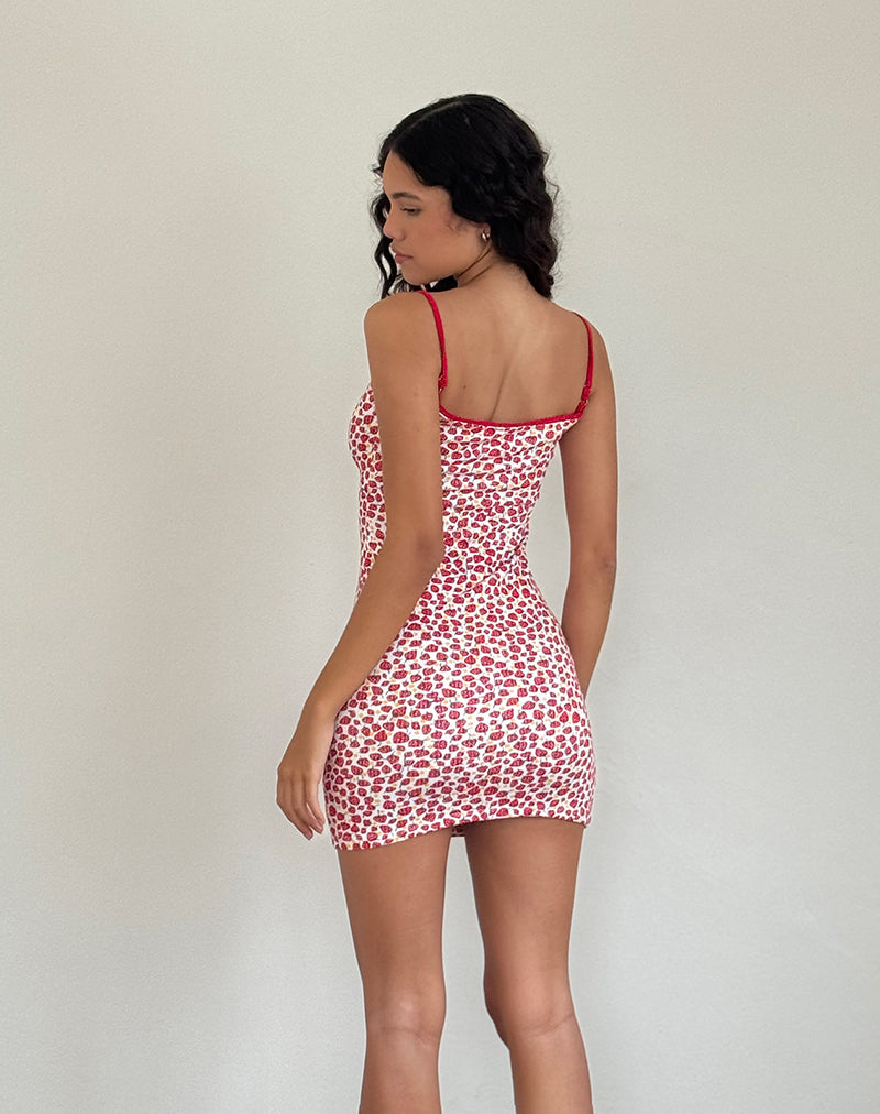 knee length dresses for ladies Strawberry Kiss Polka Dot Vintage Mini Dress