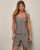 Image of Ganita Vest in Pinstripe Brown