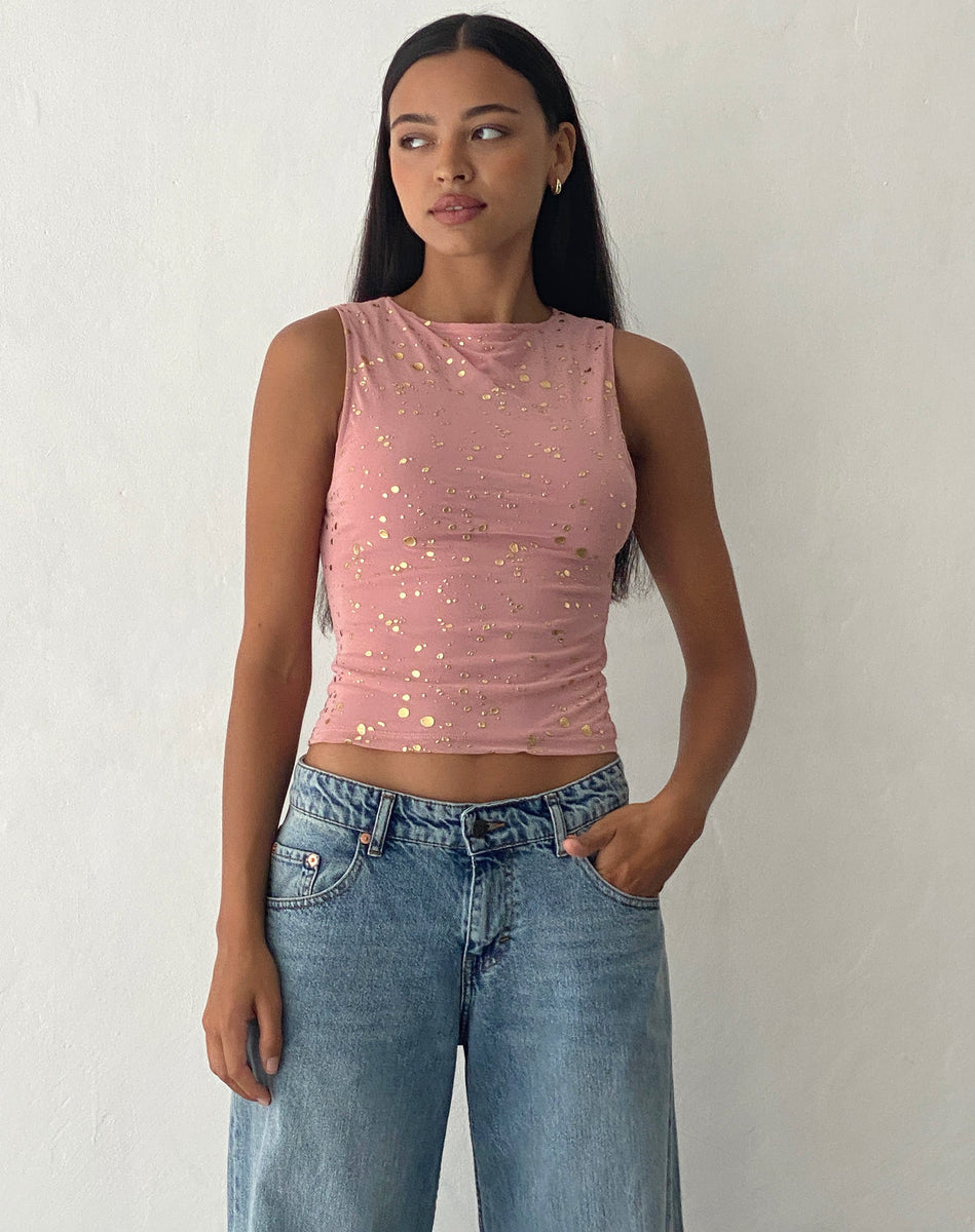 Rose gold vest top top