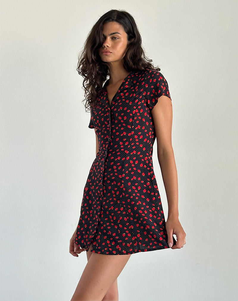 strawberry dress black 