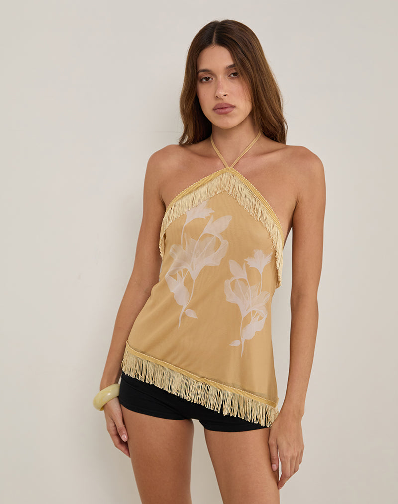 Yellow and White Flower Fringe Top | Howard – motelrocks-com-us