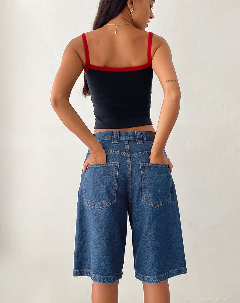 【Anyone more】Bustle Rivet Studded Short Pants Studded Jean Shorts High Waisted Rivets Studs Edgy Punk