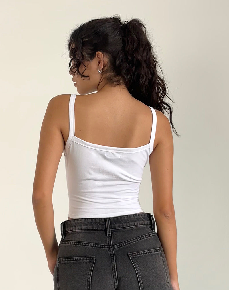 Alba White Cotton Slim Tank Top | Zadig&Voltaire