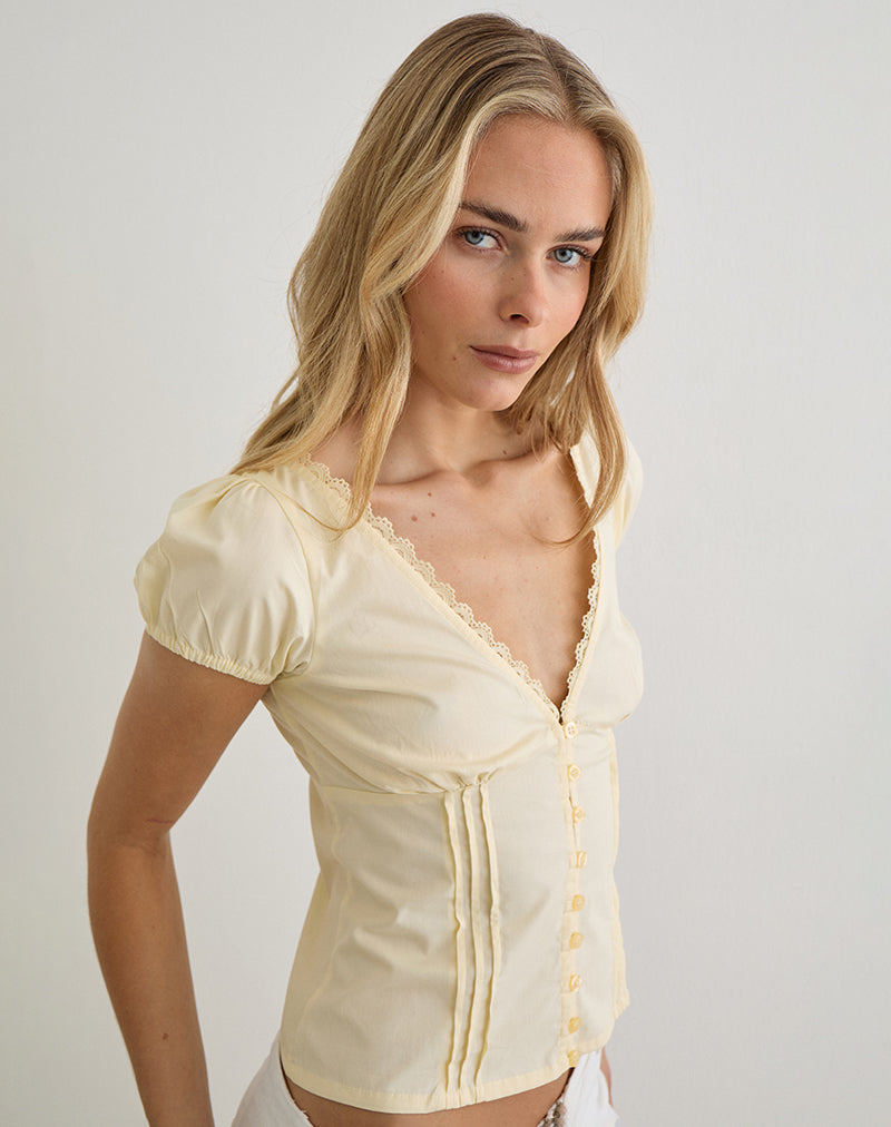 Buttermilk Poplin Corset Top | Ilias – motelrocks-com-us