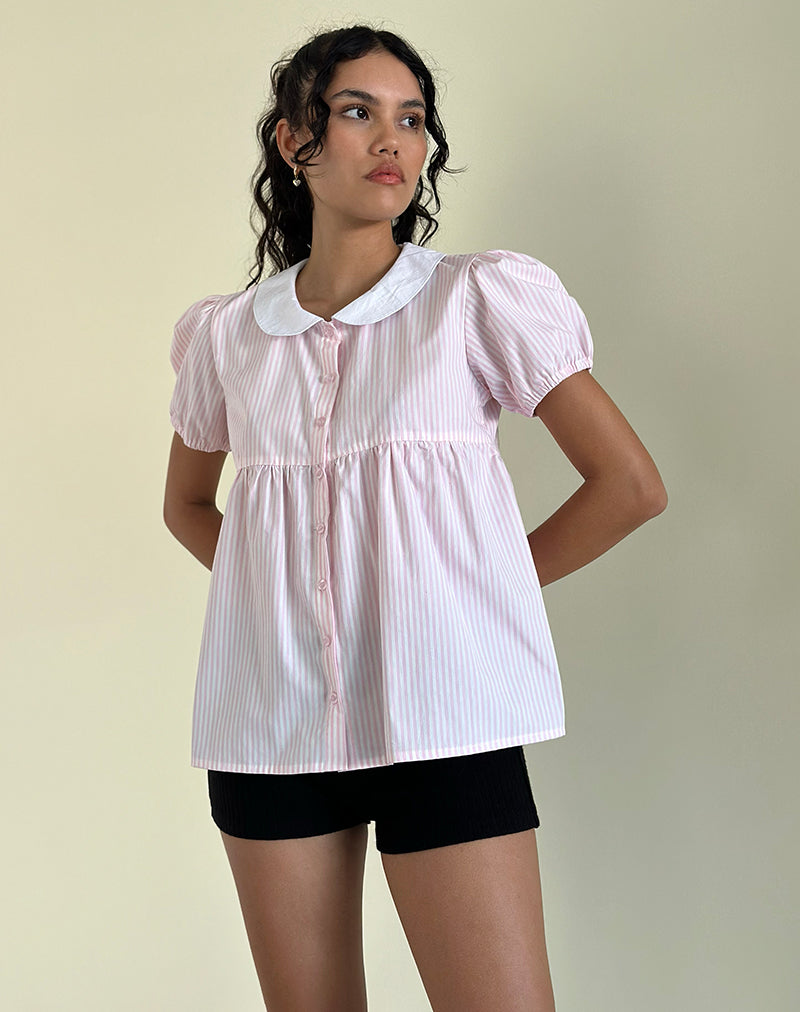 Candy Pink Vertical Stripe Top | Immy – motelrocks-com-us