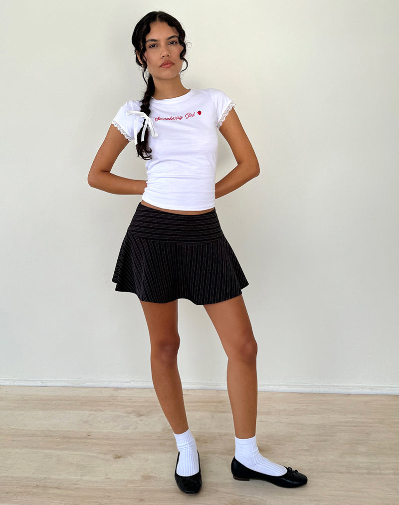 Pinstripe Black Mini Skirt | Zelian – motelrocks-com-us