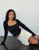 Image of Jansu Lycra Long Sleeve Top in Black