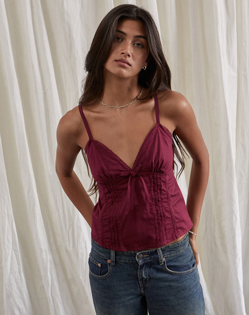 Burgundy Cami Top | Jepuni – motelrocks-com-us
