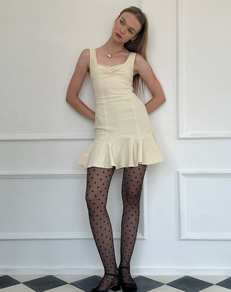 beige dress with tights Beige Sweater Dress with Tights Outfits (10 ideas & outfits)