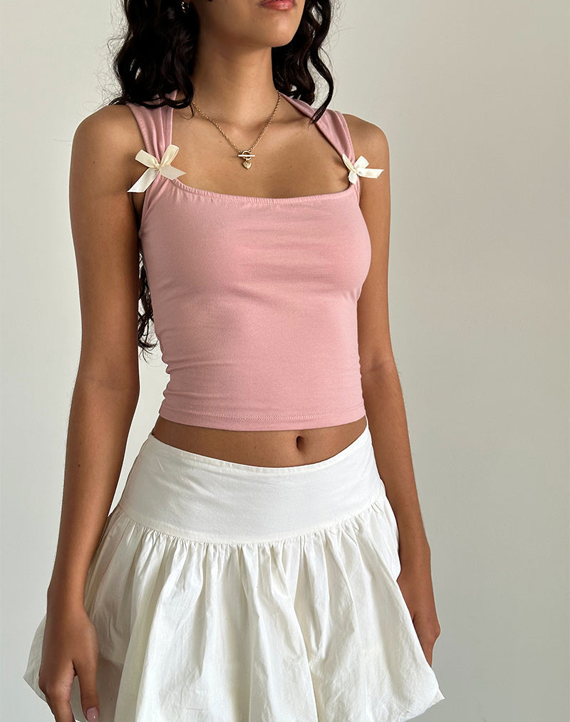 トップス Andmary Mary logo ribbon tops pink TOPS