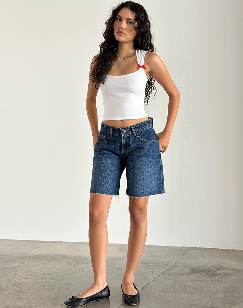 White with Red Bows Top | Jiniso – motelrocks-com-us