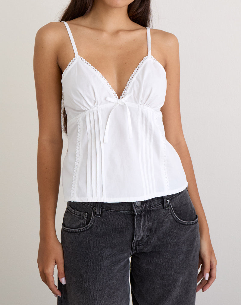 White Poplin Cami Top | Jepuni – motelrocks-com-us