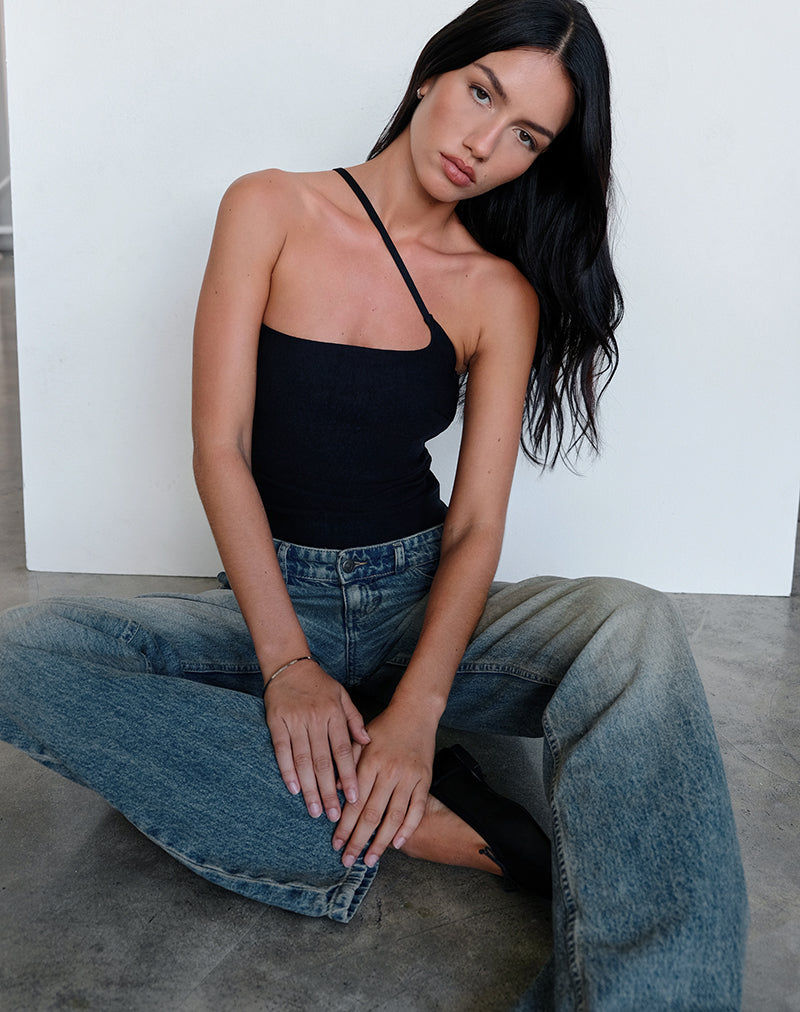 Black Asymmetric Top | Kacya – motelrocks-com-us