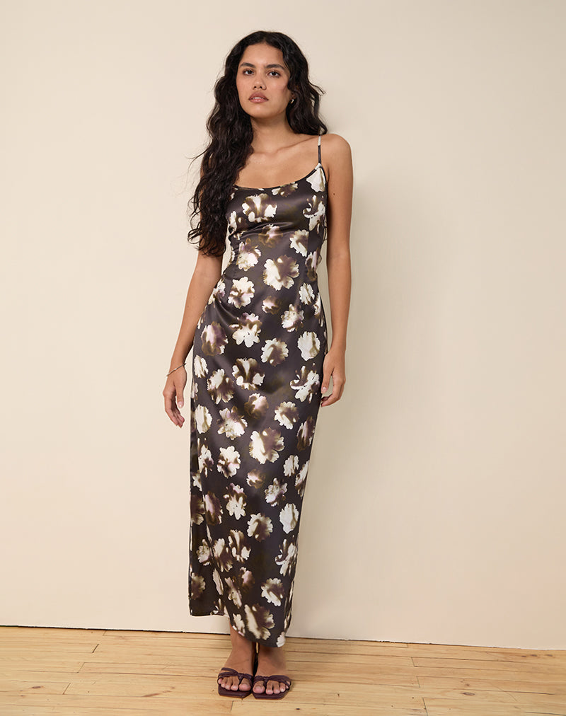 motel rocks brown floral dress Motel Rocks Aisha Marble Print Dress
