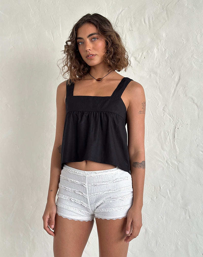 Poplin Black Peplum Top | Karana – motelrocks-com-us