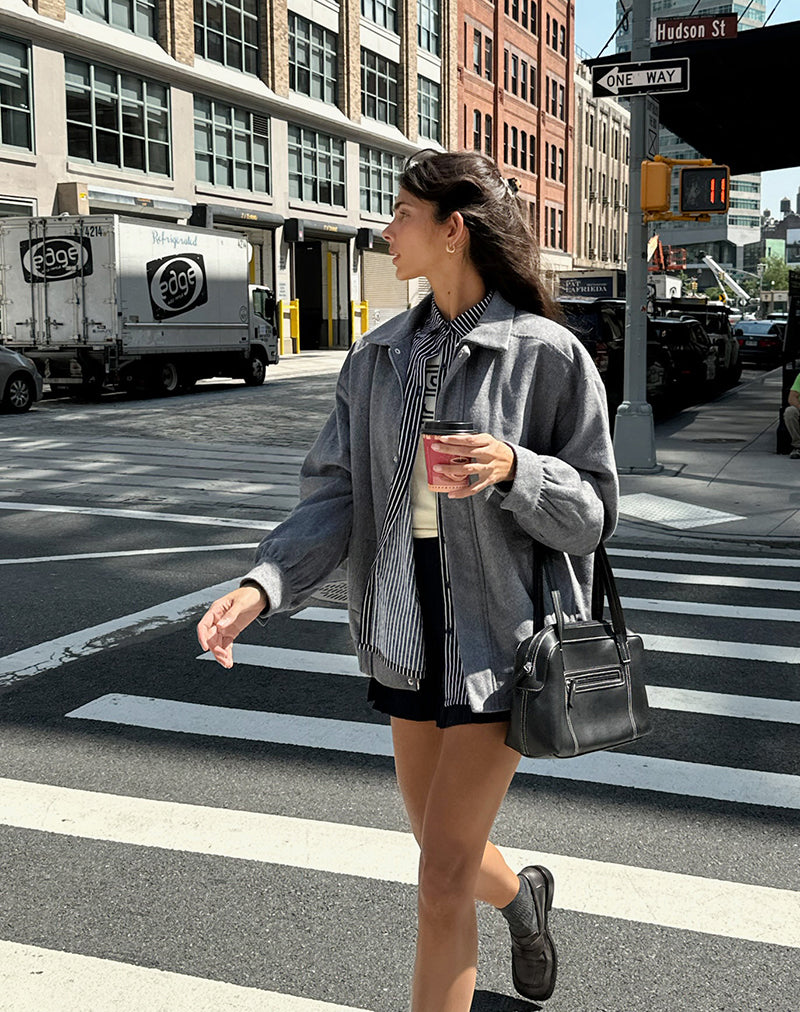 Marl Grey Wool Jacket | Karinta – motelrocks-com-us