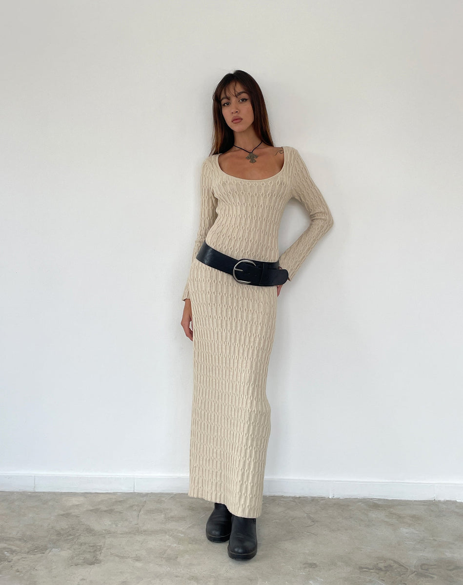 chinese dress ladies Gray Knit Sweater Dress with Long Sleeves main image 1