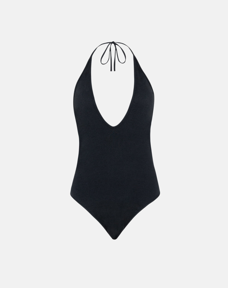 Black Deep Plunge Bodysuit | Kitty – motelrocks-com-us