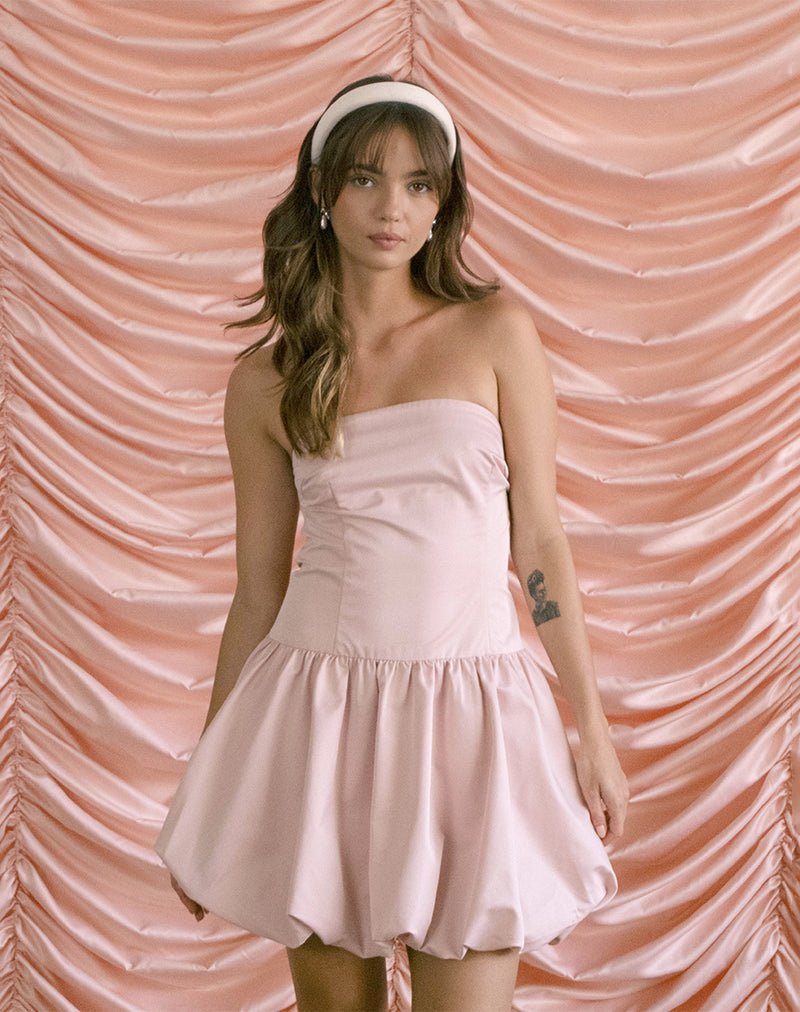 mini puffball dress Motel puffball bandeau mini dress in baby pink