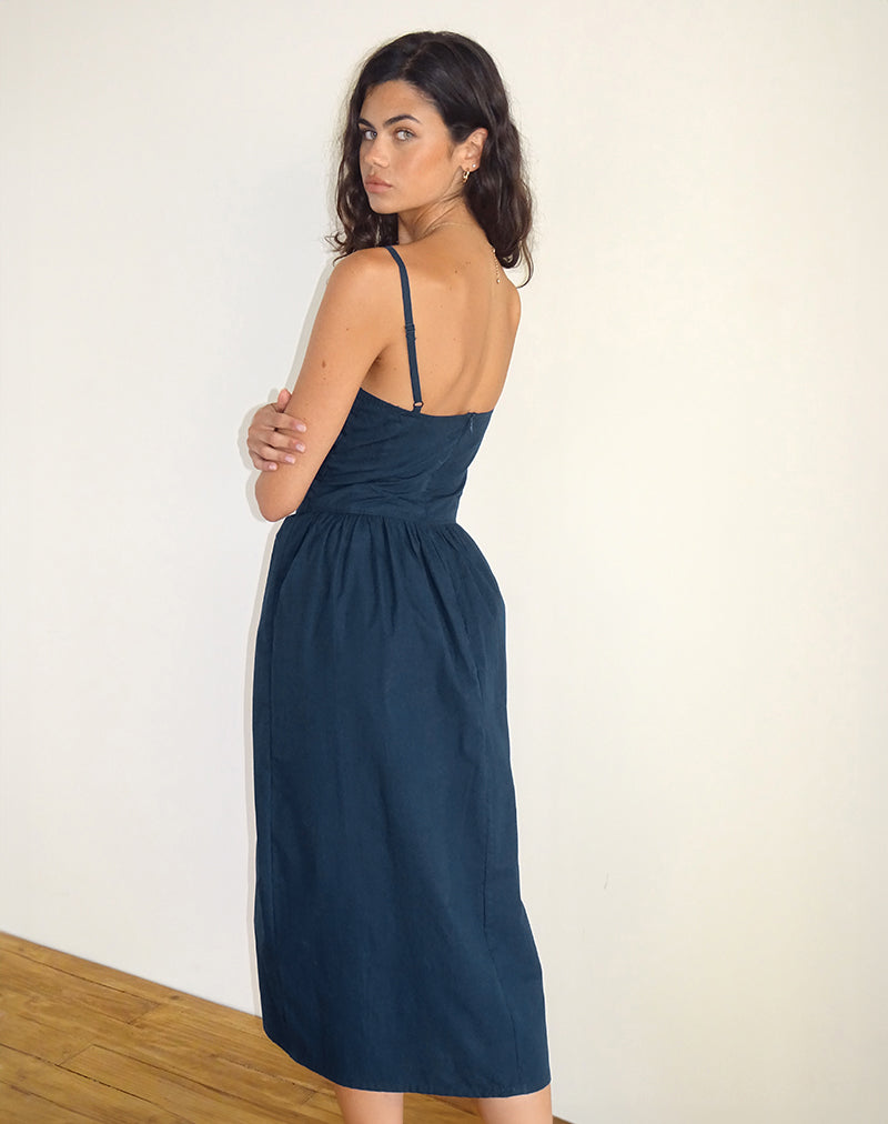 krista maxi dress Krista Maxi Dress in Poplin Navy