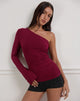 Image of Lasya Long Sleeve Top in Rayon Burgundy