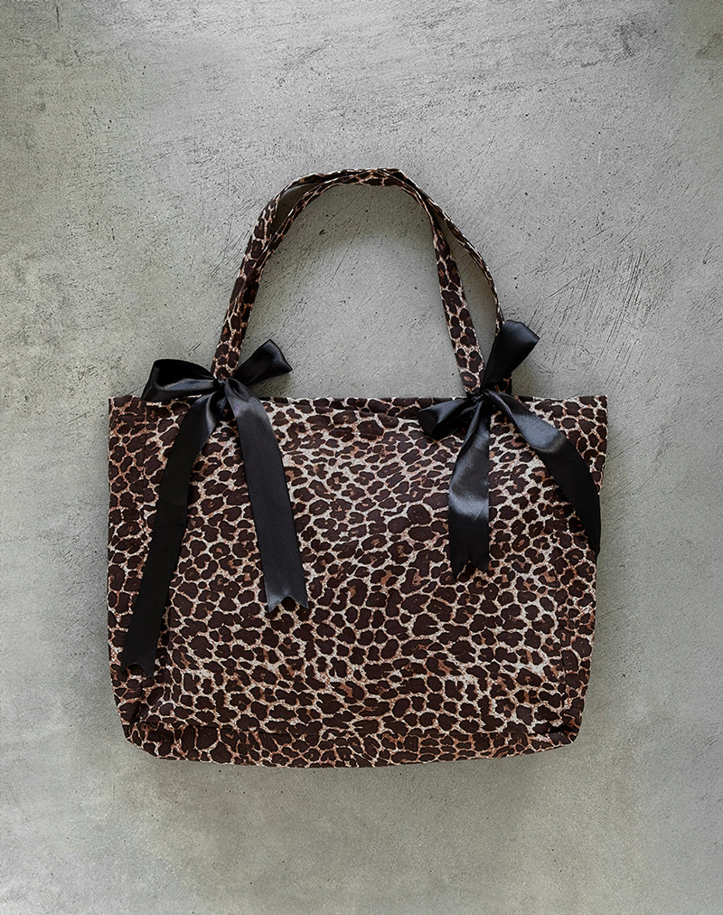 Leopard print shops tote handbag