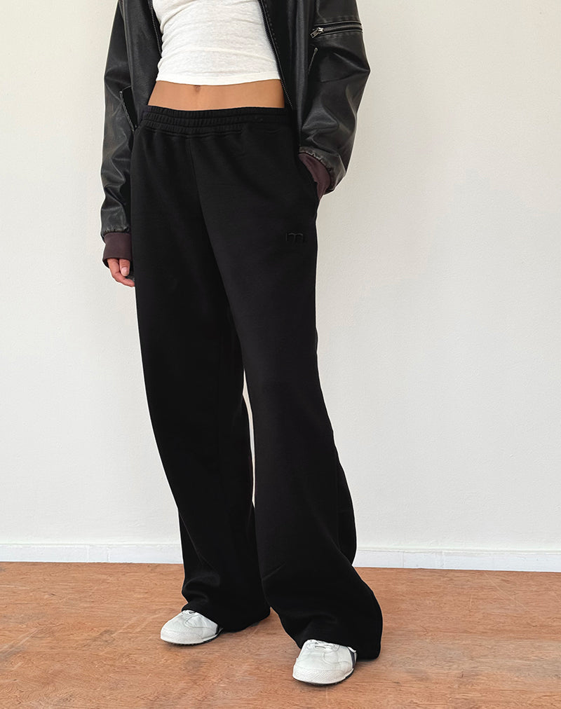 Wide Leg Jogger in Black