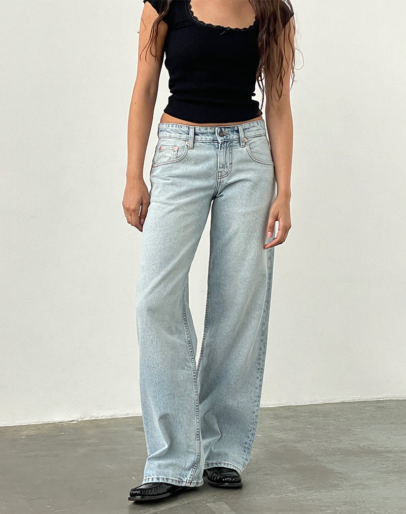 Extreme Light Wash Blue Low Rise Jeans | Parallel