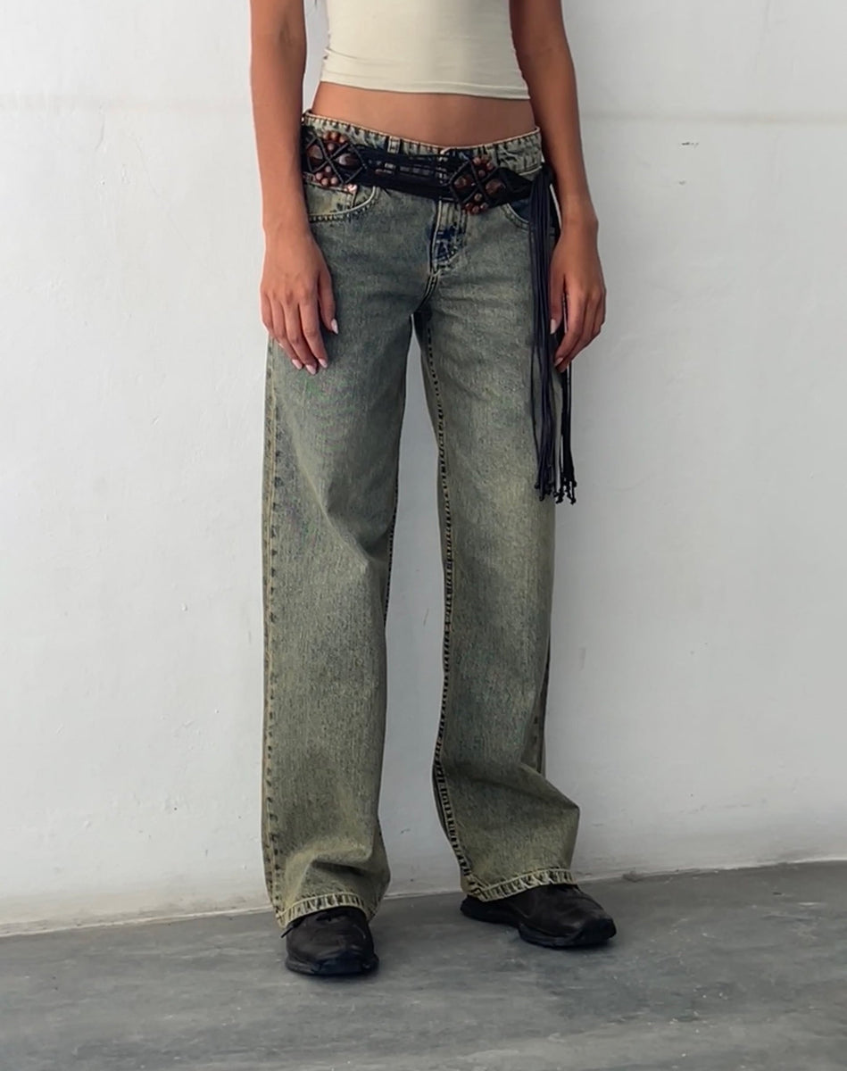 Sandy Blue Acid Low Rise Straight Leg Jean | Parallel
