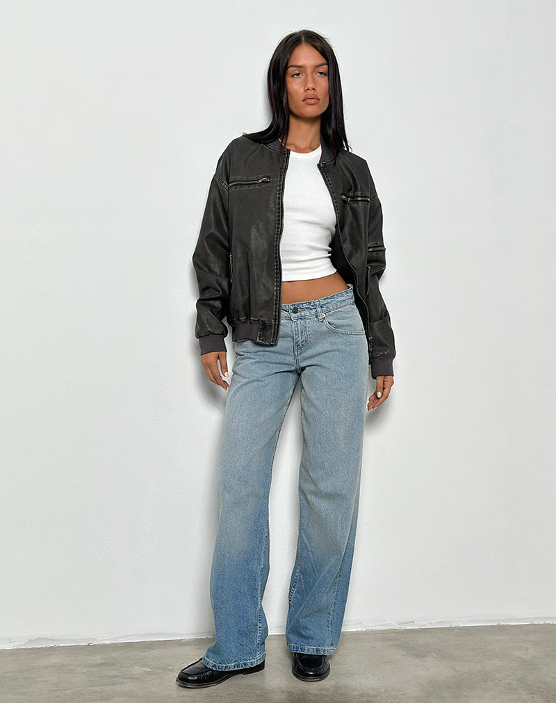 Vintage Bleach Low Rise Straight Leg Jeans | Parallel