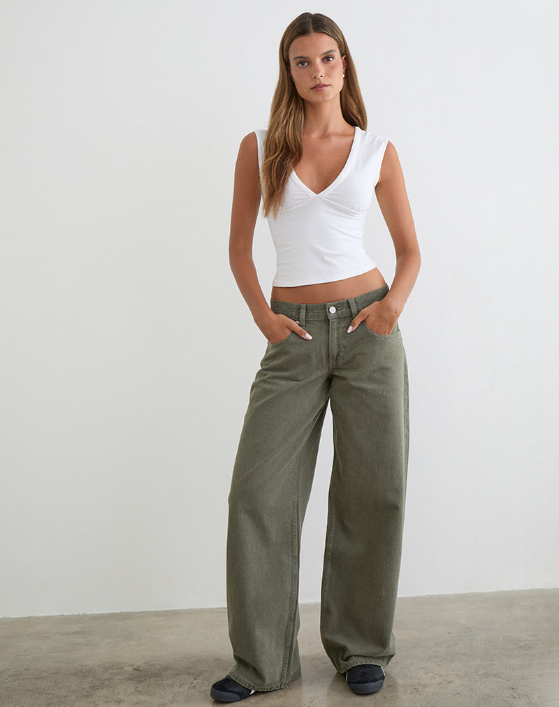 Olive Low Rise Jeans | Roomy – motelrocks-com-us