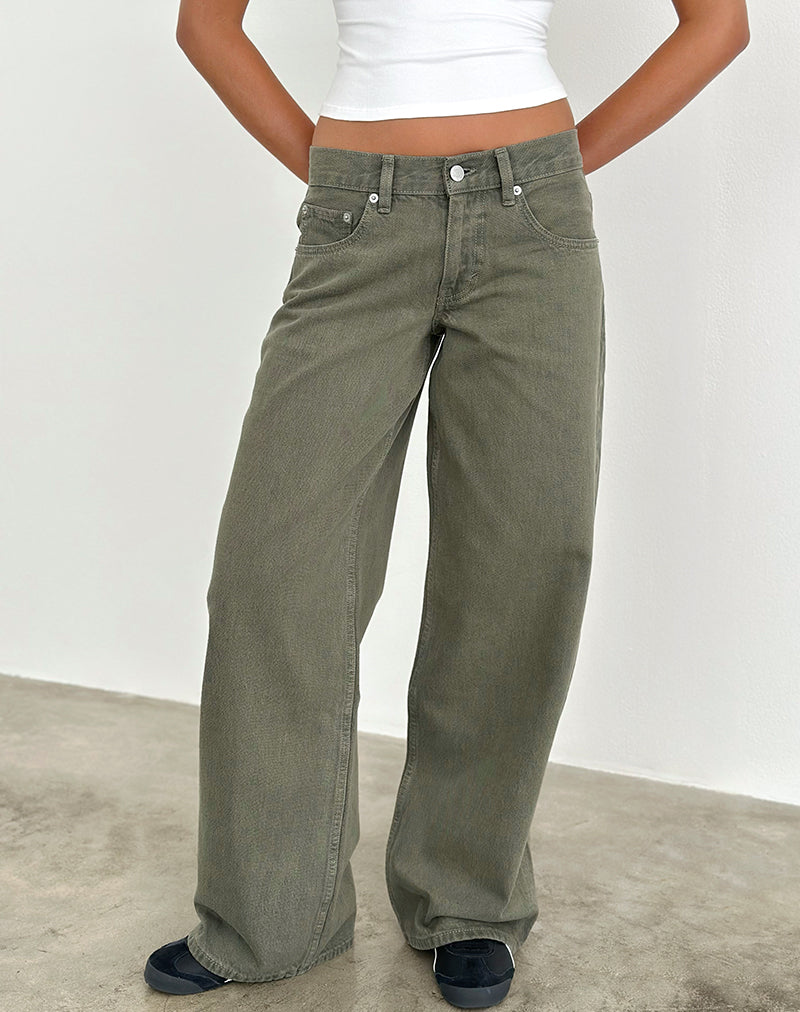 Olive Low Rise Jeans | Roomy – motelrocks-com-us