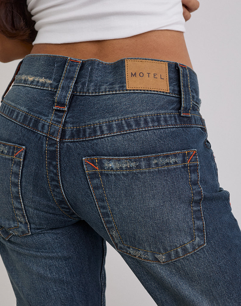 Mid Blue Tint Low Rise Twisted Seam Jeans | Twisted – motelrocks