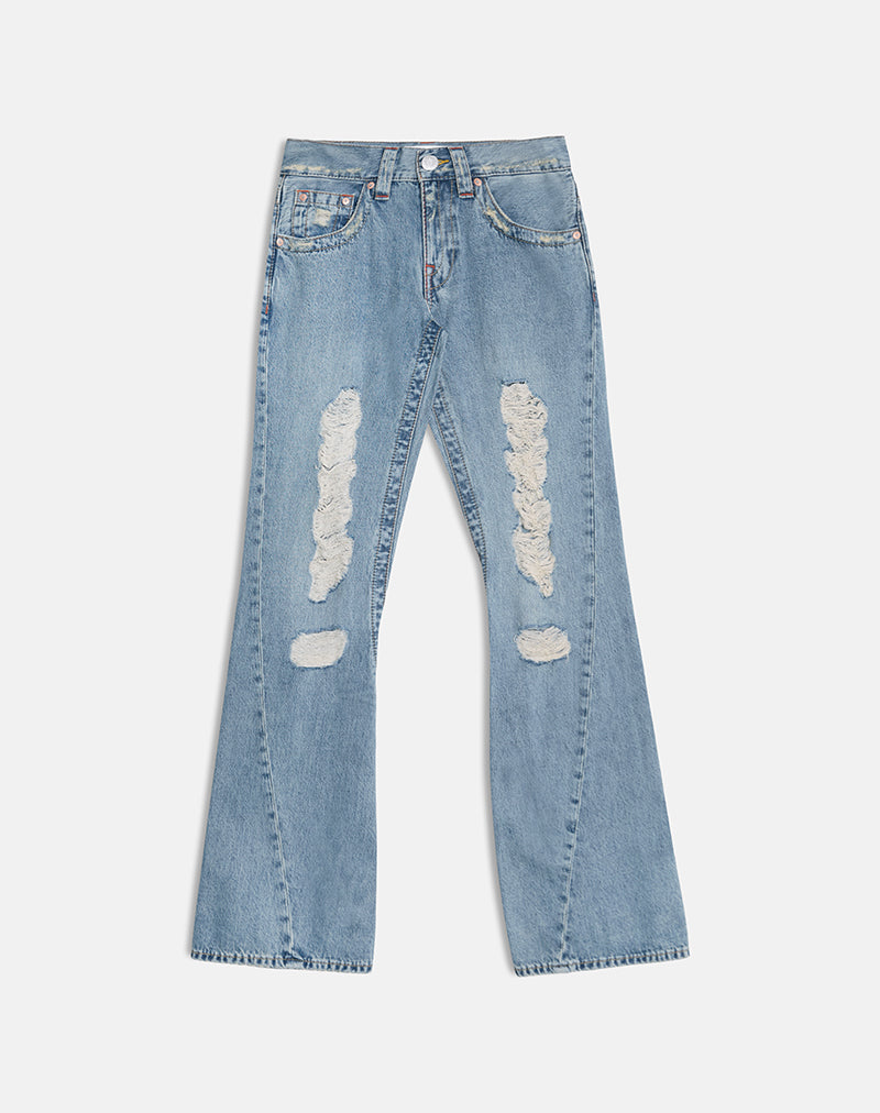 True Blue Low Rise Twisted Seam Ripped Jeans | Twisted 