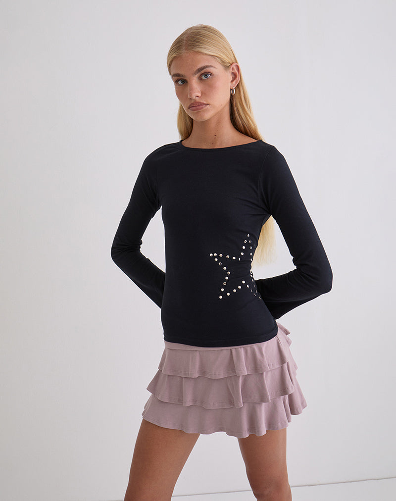 Black Star Stud Long Sleeve Top | Malakai – motelrocks-com-us