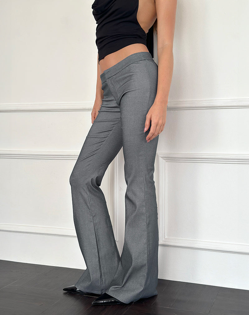 Grey Flared Tailored Trousers | Malvinas – motelrocks-com-us