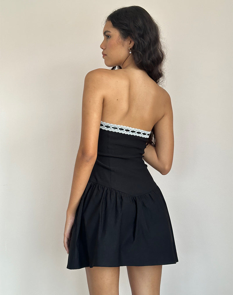 Black Mini Dress with White Trim | Manisha motelrocks-com-us Black Mini Dress with White Trim | Manisha motelrocks-com-us