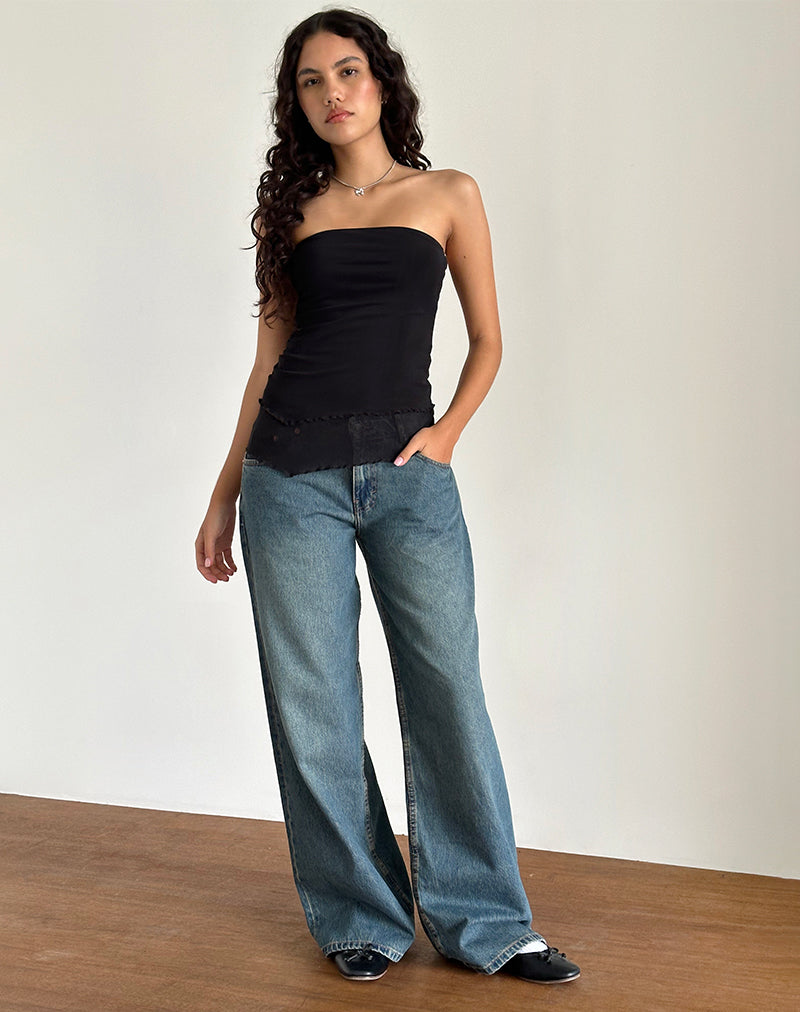 Marissa Longline Asymmetrical Tube Top in Black Marissa Longline Asymmetrical Tube Top in Black