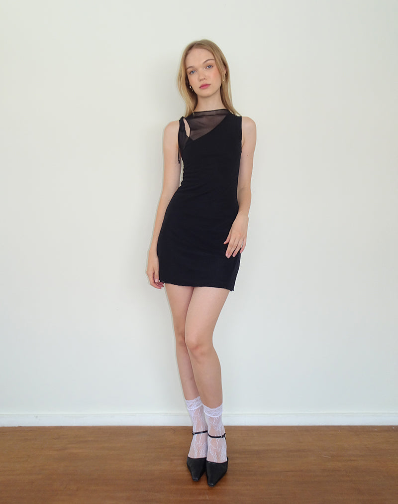 Black Asymmetrci Mini Dress