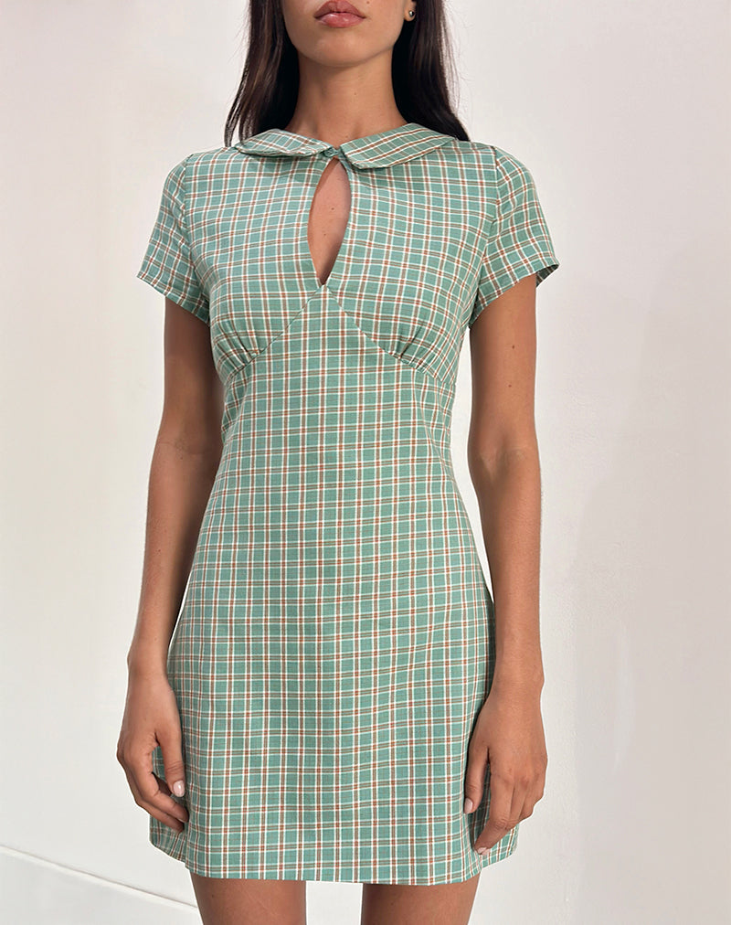 Teal Check Mini Dress | Medora – motelrocks-com-us