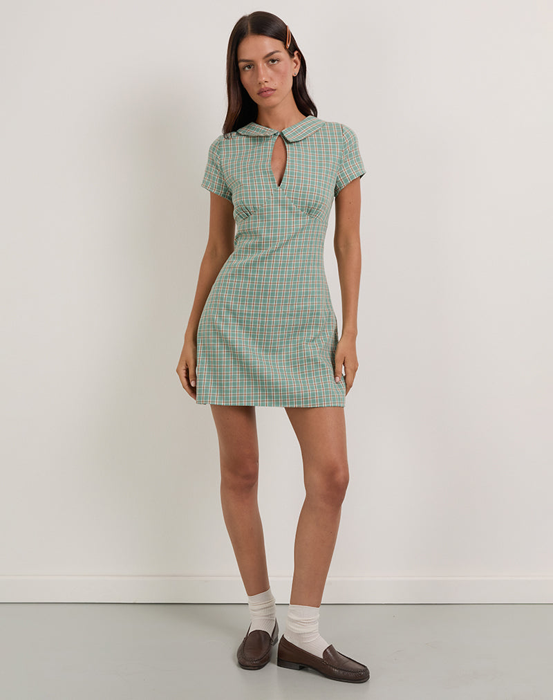 Teal Check Mini Dress | Medora – motelrocks-com-us